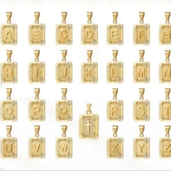 New 22” Men’s Gold Initial Letter Necklace - Picture 4 of 10